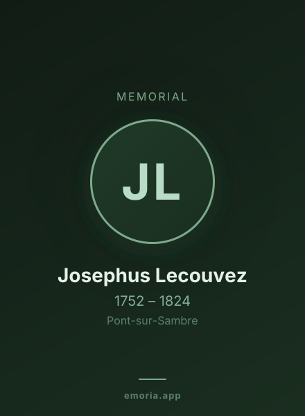 Memorial portrait of Josephus Lecouvez