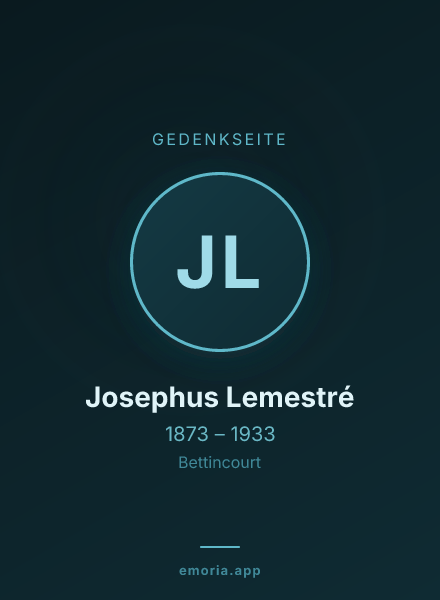 Gedenkportrait von Josephus Lemestré