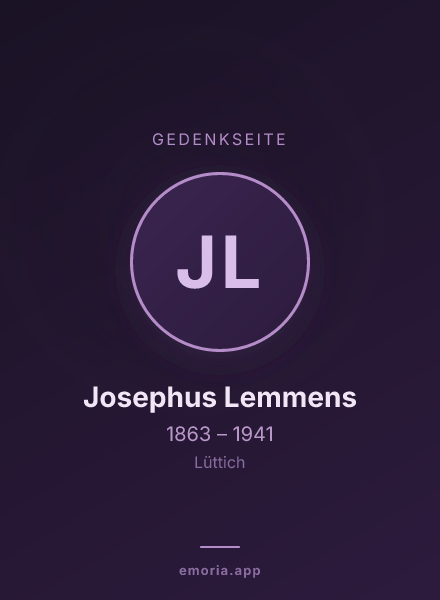 Gedenkportrait von Josephus Lemmens