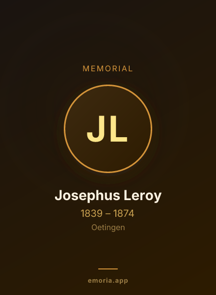 Memorial portrait of Josephus Leroy