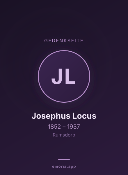 Gedenkportrait von Josephus Locus