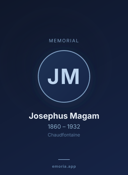 Memorial portrait of Josephus Magam