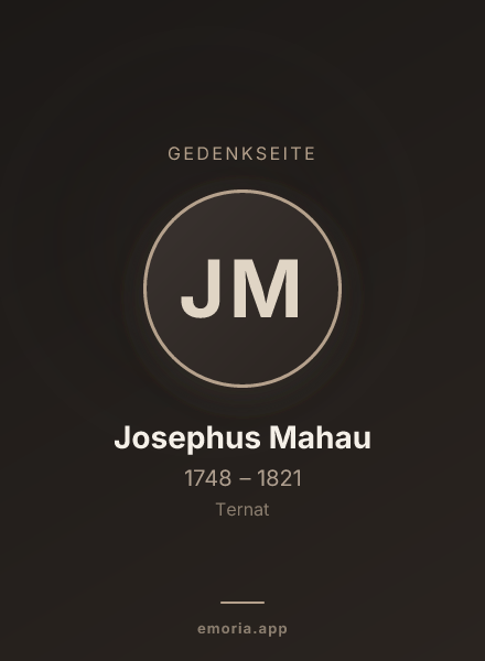 Gedenkportrait von Josephus Mahau