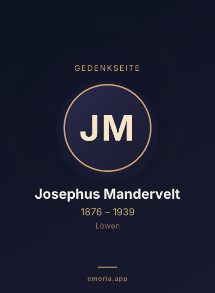 Gedenkportrait von Josephus Mandervelt