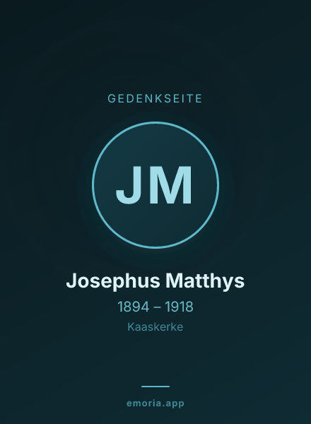 Gedenkportrait von Josephus Matthys
