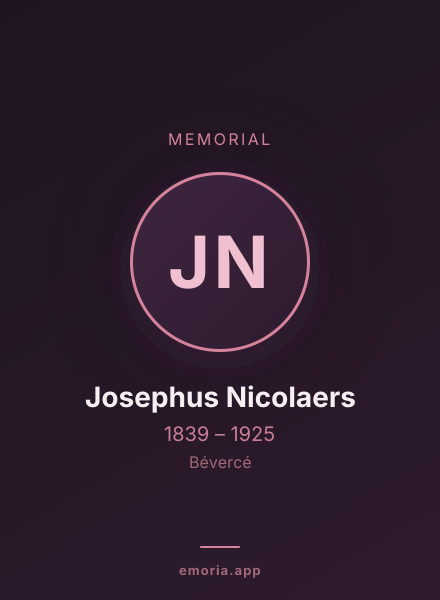 Memorial portrait of Josephus Nicolaers