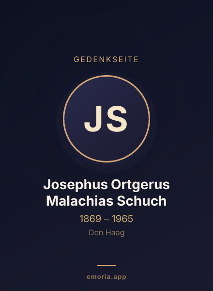 Gedenkportrait von Josephus Ortgerus Malachias Schuch