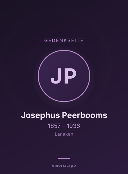 Gedenkportrait von Josephus Peerbooms