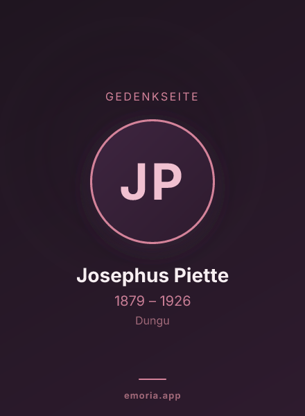 Gedenkportrait von Josephus Piette
