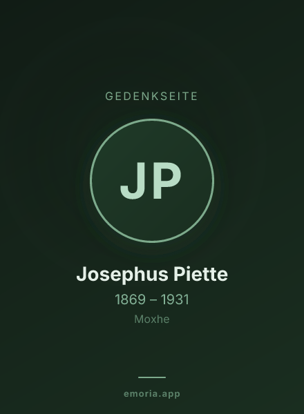 Gedenkportrait von Josephus Piette