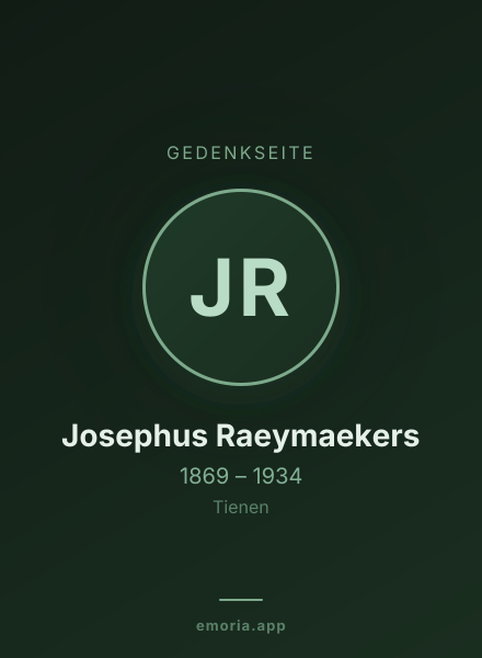 Gedenkportrait von Josephus Raeymaekers