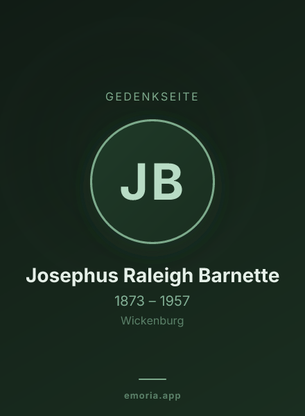 Gedenkportrait von Josephus Raleigh Barnette