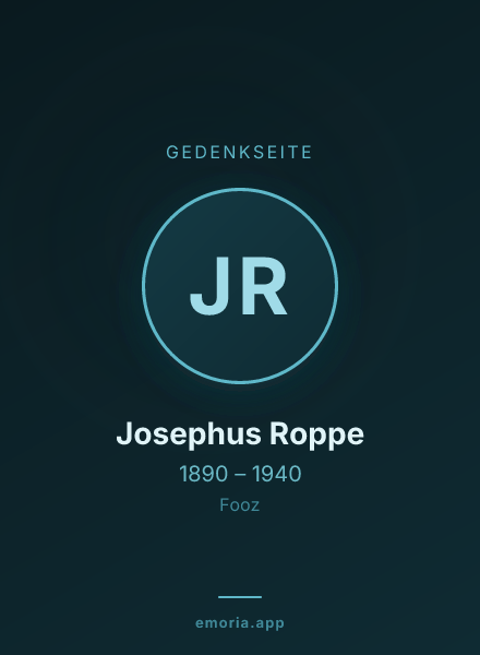 Gedenkportrait von Josephus Roppe