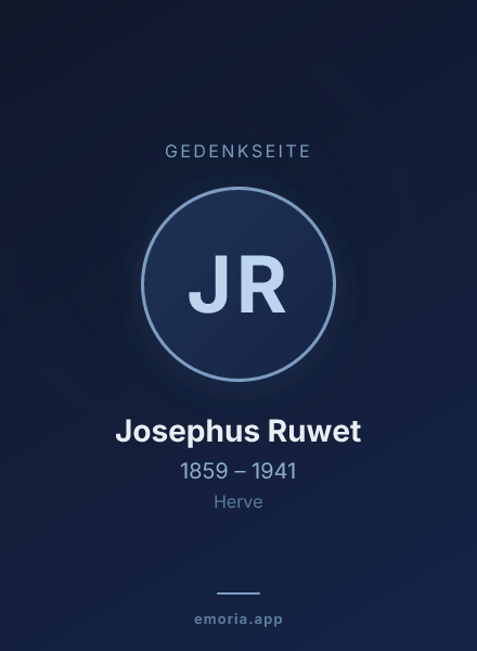 Gedenkportrait von Josephus Ruwet