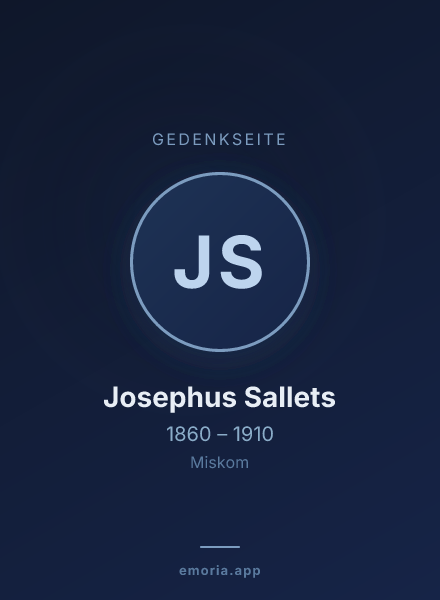 Gedenkportrait von Josephus Sallets