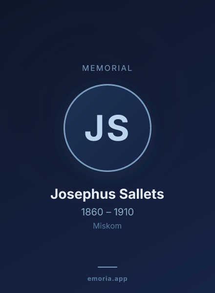 Memorial portrait of Josephus Sallets