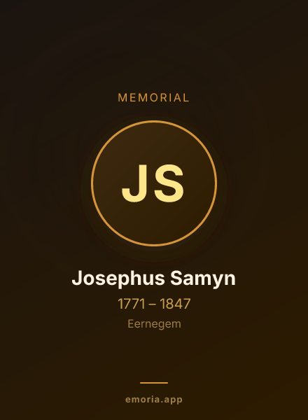 Memorial portrait of Josephus Samyn