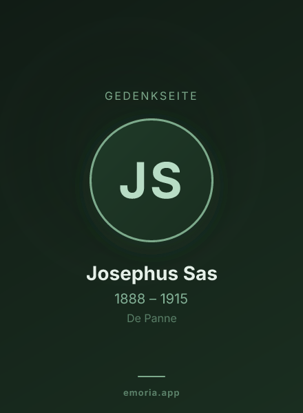 Gedenkportrait von Josephus Sas