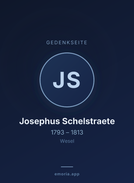 Gedenkportrait von Josephus Schelstraete