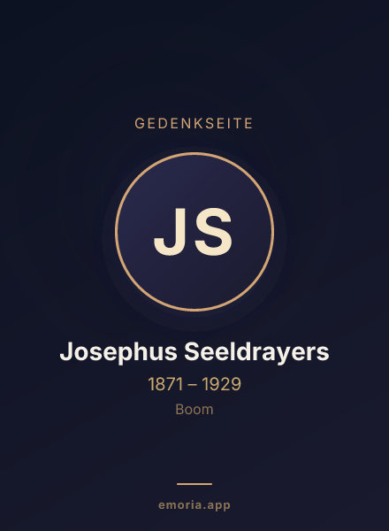 Gedenkportrait von Josephus Seeldrayers