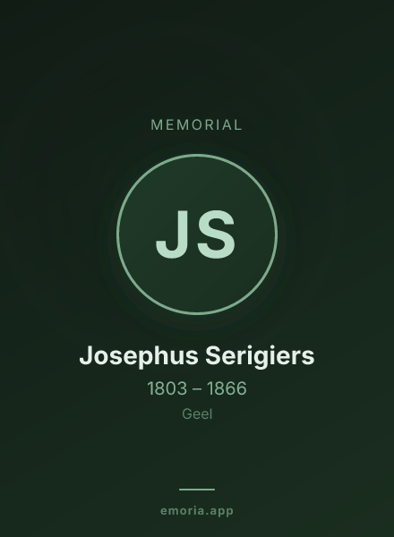 Memorial portrait of Josephus Serigiers