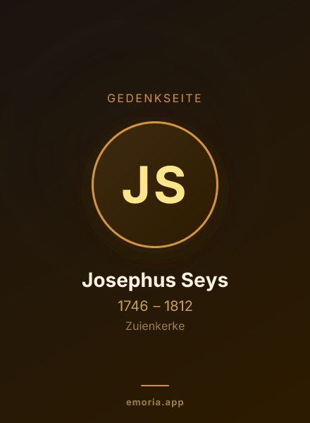Gedenkportrait von Josephus Seys