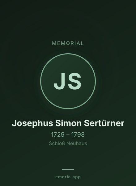 Memorial portrait of Josephus Simon Sertürner