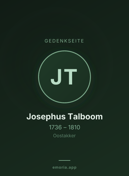 Gedenkportrait von Josephus Talboom