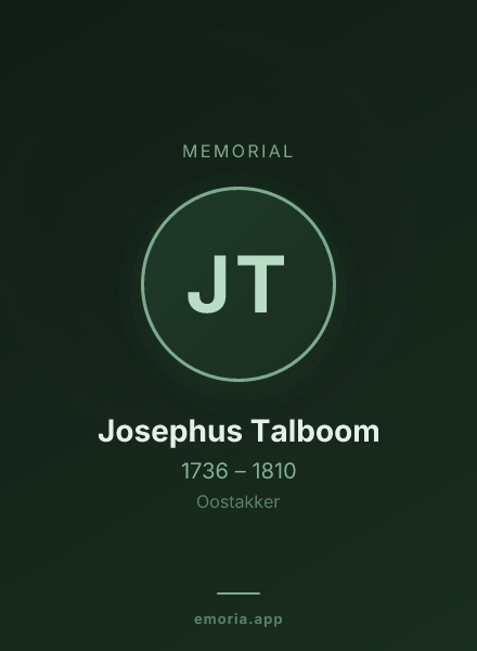 Memorial portrait of Josephus Talboom