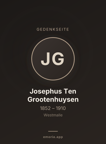 Gedenkportrait von Josephus Ten Grootenhuysen