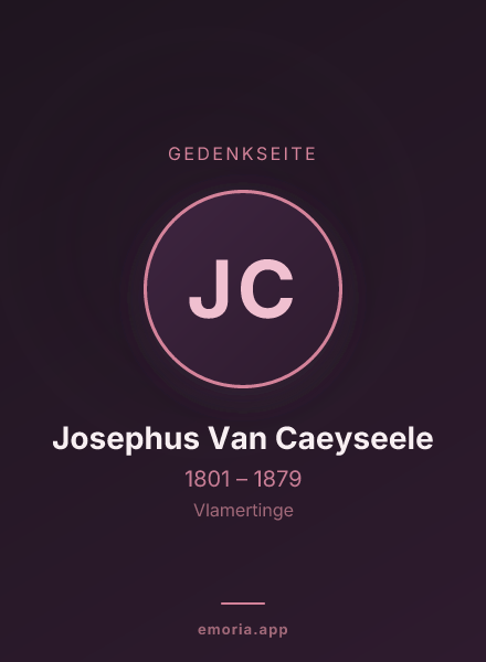 Gedenkportrait von Josephus Van Caeyseele