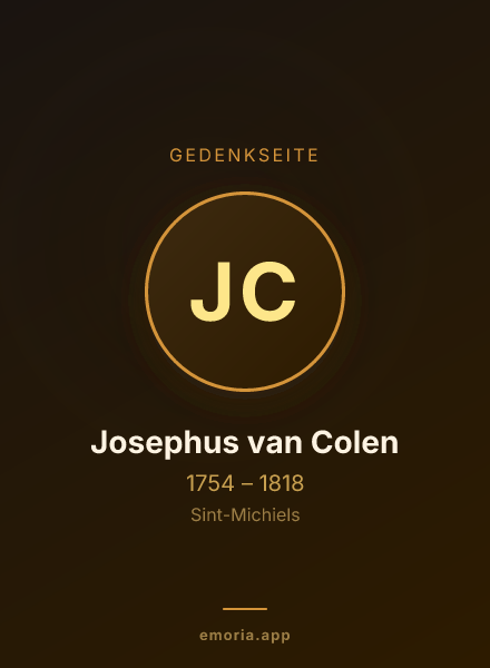 Gedenkportrait von Josephus van Colen