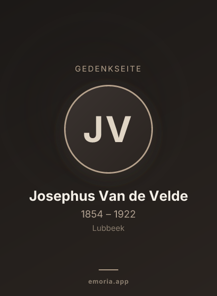 Gedenkportrait von Josephus Van de Velde