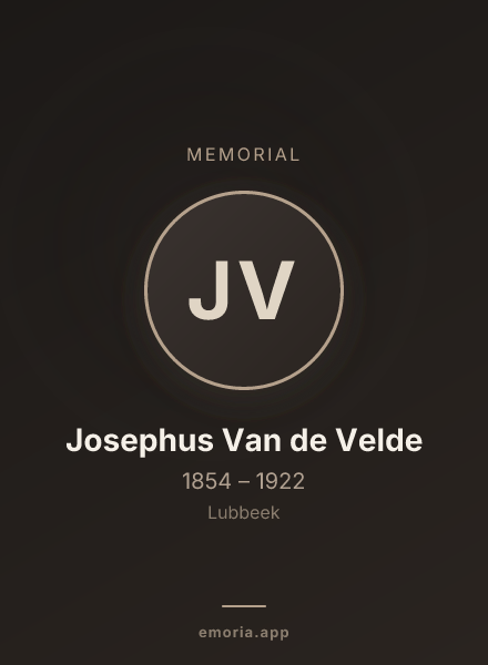 Memorial portrait of Josephus Van de Velde