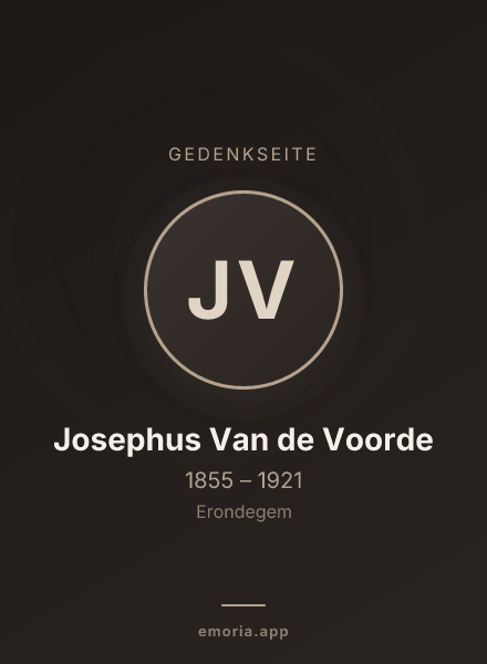 Gedenkportrait von Josephus Van de Voorde
