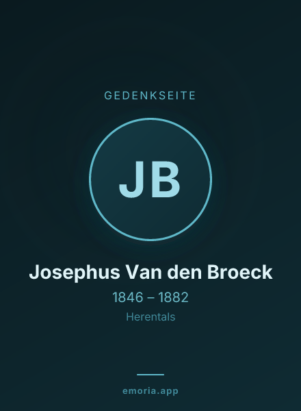 Gedenkportrait von Josephus Van den Broeck