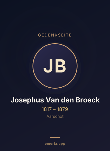 Gedenkportrait von Josephus Van den Broeck