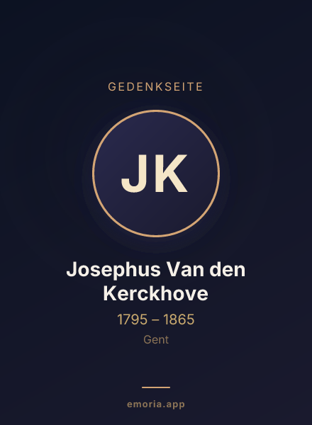 Gedenkportrait von Josephus Van den Kerckhove