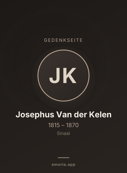 Gedenkportrait von Josephus Van der Kelen