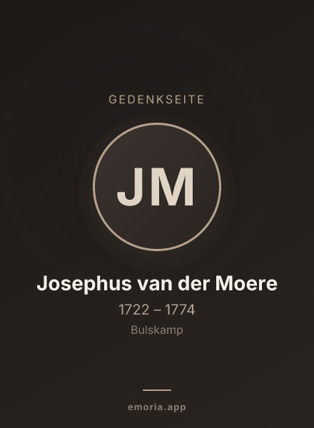 Gedenkportrait von Josephus van der Moere