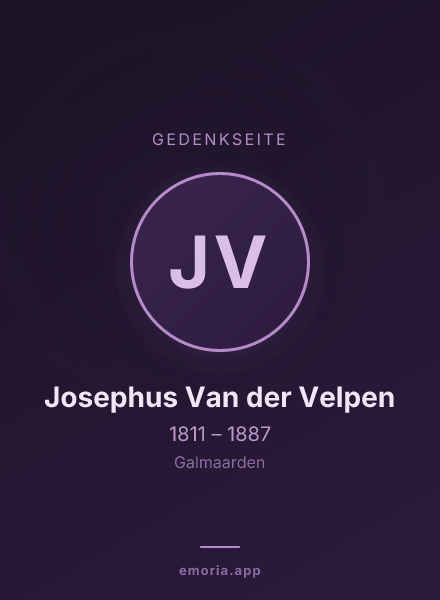 Gedenkportrait von Josephus Van der Velpen