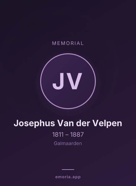 Memorial portrait of Josephus Van der Velpen
