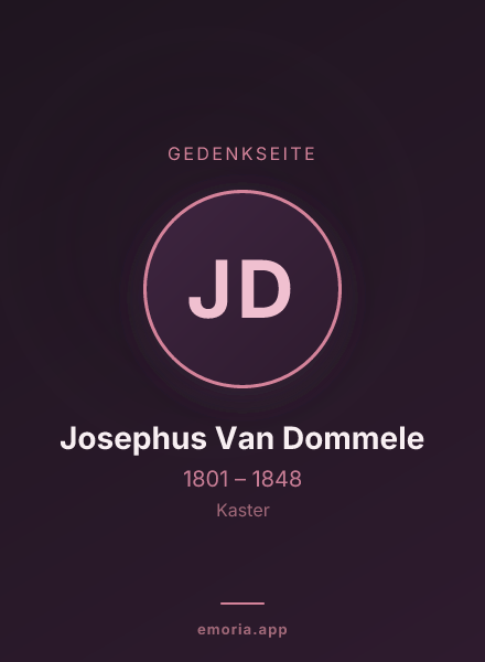 Gedenkportrait von Josephus Van Dommele