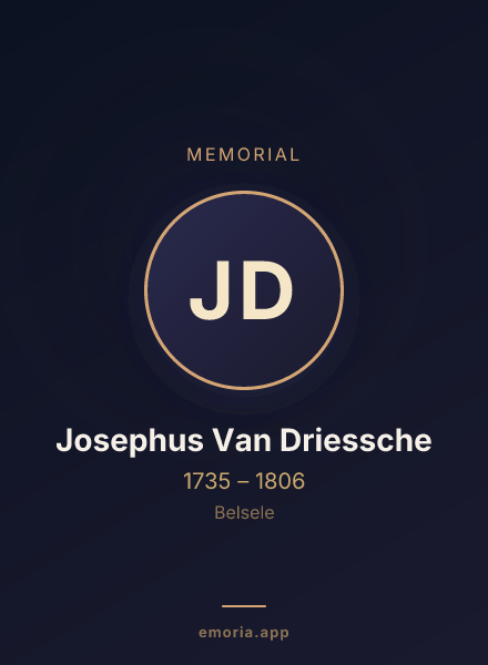 Memorial portrait of Josephus Van Driessche