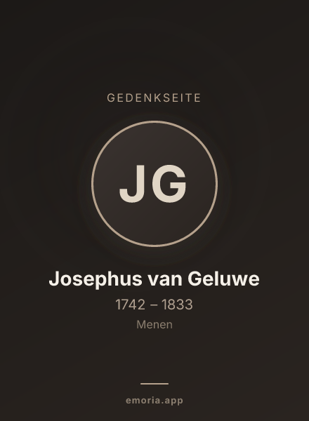 Gedenkportrait von Josephus van Geluwe