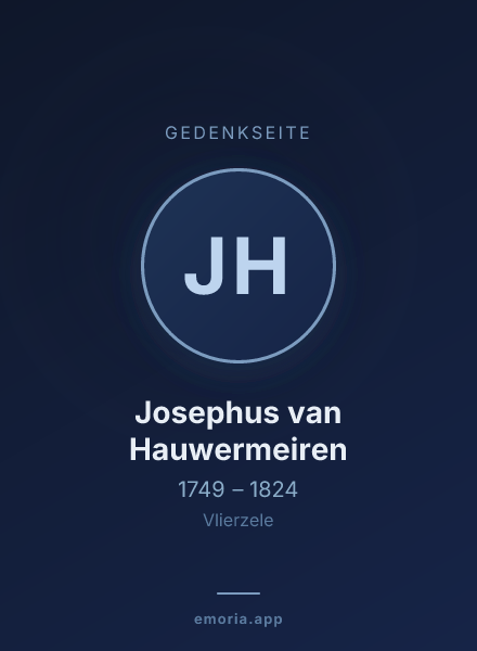 Gedenkportrait von Josephus van Hauwermeiren