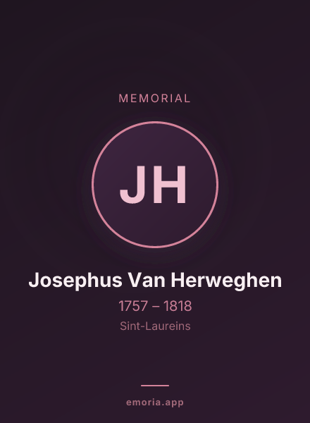 Memorial portrait of Josephus Van Herweghen