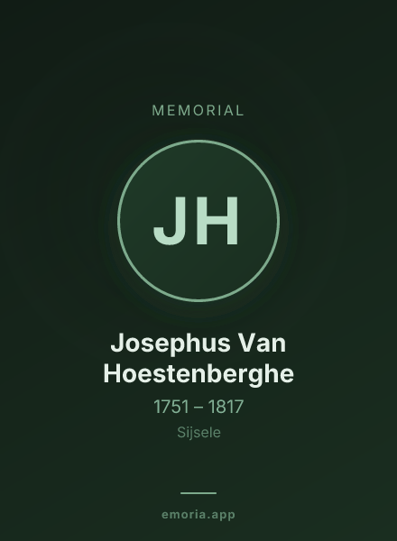 Memorial portrait of Josephus Van Hoestenberghe