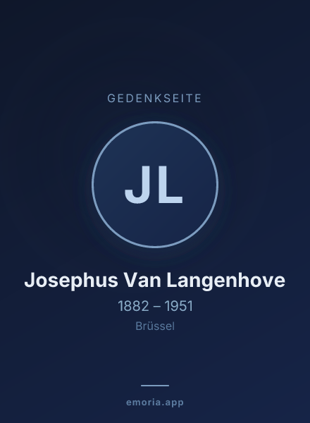 Gedenkportrait von Josephus Van Langenhove