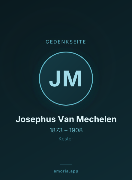 Gedenkportrait von Josephus Van Mechelen